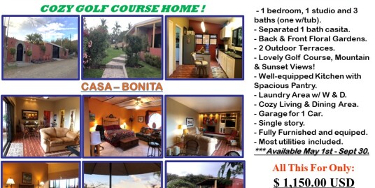 CASA BONITA*** Available May 1st – Sept 30